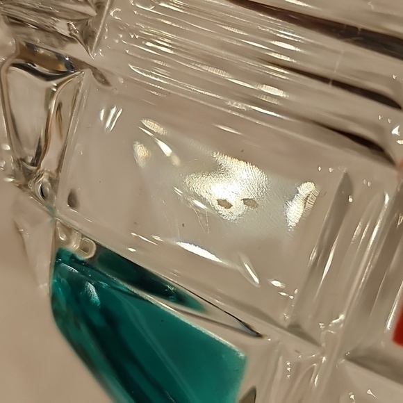 Walther Glas Red + Green Plaid Crystal Plate - Picture 11 of 16